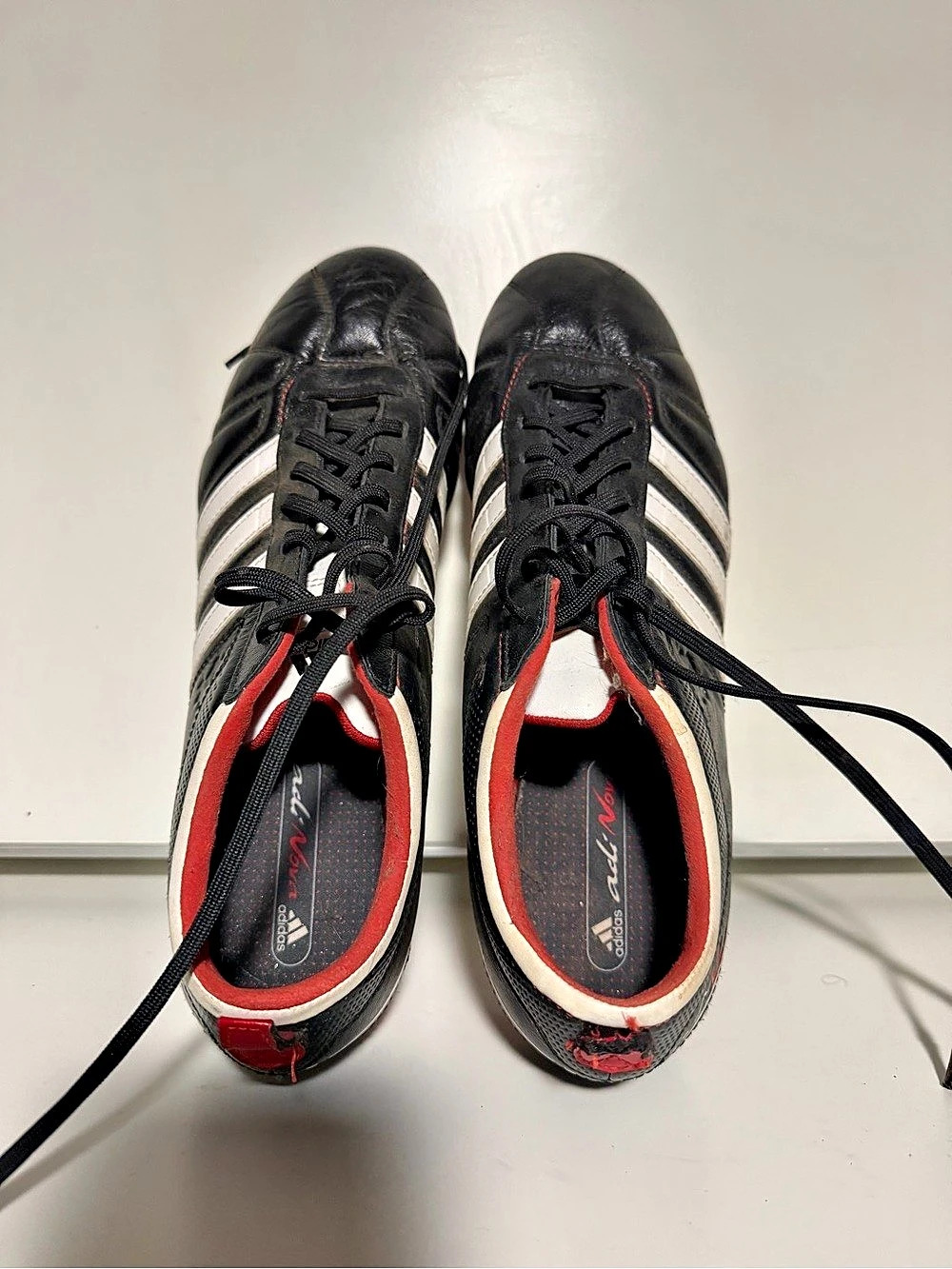adidas leather Adi Nova Soccer Cleats Black Red US 12